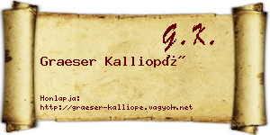 Graeser Kalliopé névjegykártya